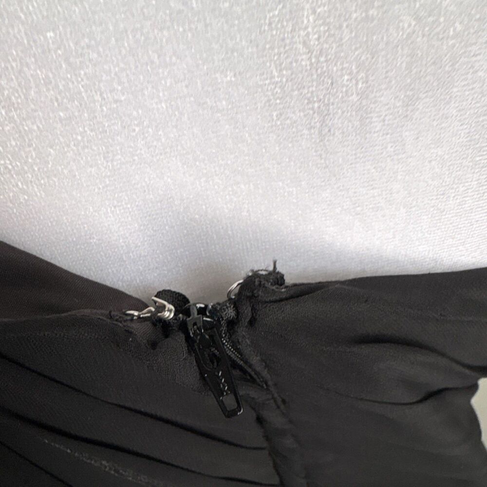 Alfred Angelo Black Chiffon One Shoulder Bridesmaid Dress Size 12 Regular - Picture 9 of 9